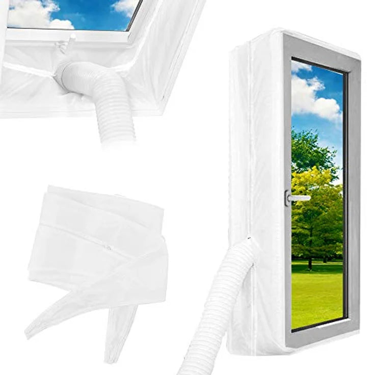 Textile Fensterabdichtung Universal für mobile Klimageräte am Kippfenster